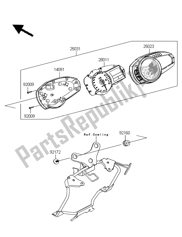 Tutte le parti per il Metro del Kawasaki Z 750R 2012