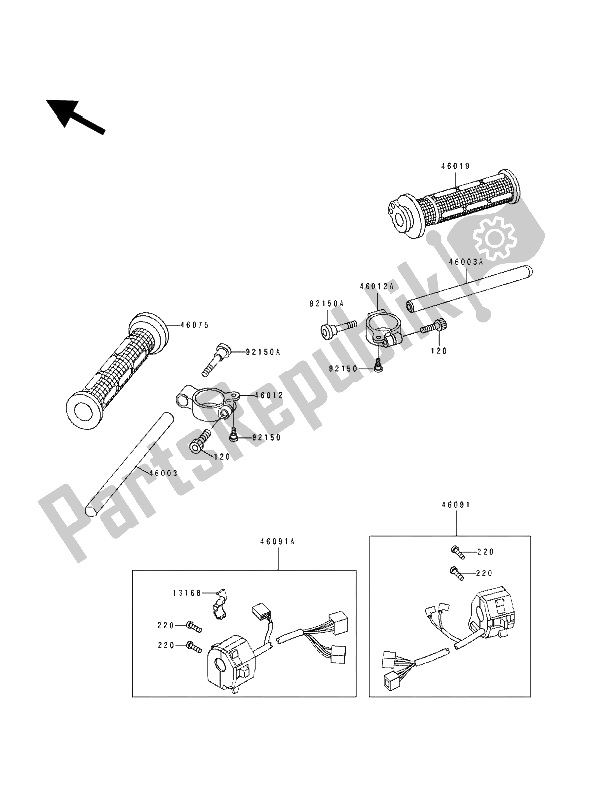 Tutte le parti per il Manubrio del Kawasaki ZXR 750 1991