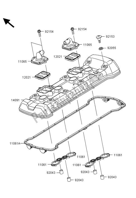 Tutte le parti per il Coperchio Della Testata del Kawasaki Z 1000 SX ABS 2013