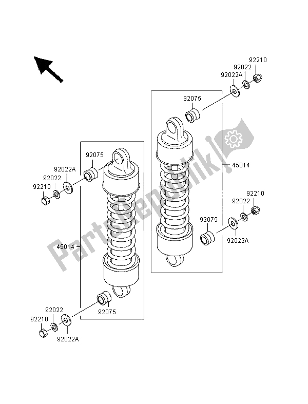 Toutes les pièces pour le Suspension Et Amortisseur du Kawasaki VN 1500 Classic 1999