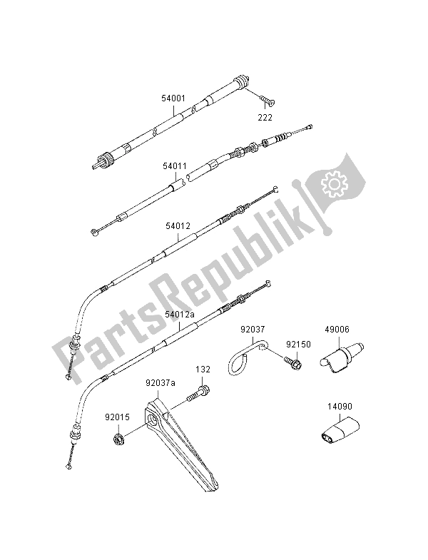 Alle onderdelen voor de Kabels van de Kawasaki KLX 250R 1996