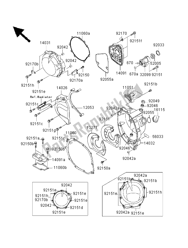 Todas las partes para Cubiertas Del Motor de Kawasaki Ninja ZX 12R 1200 2000