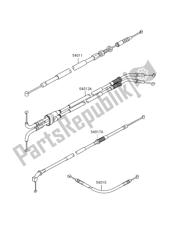 All parts for the Cables of the Kawasaki Ninja ZX 12R 1200 2002