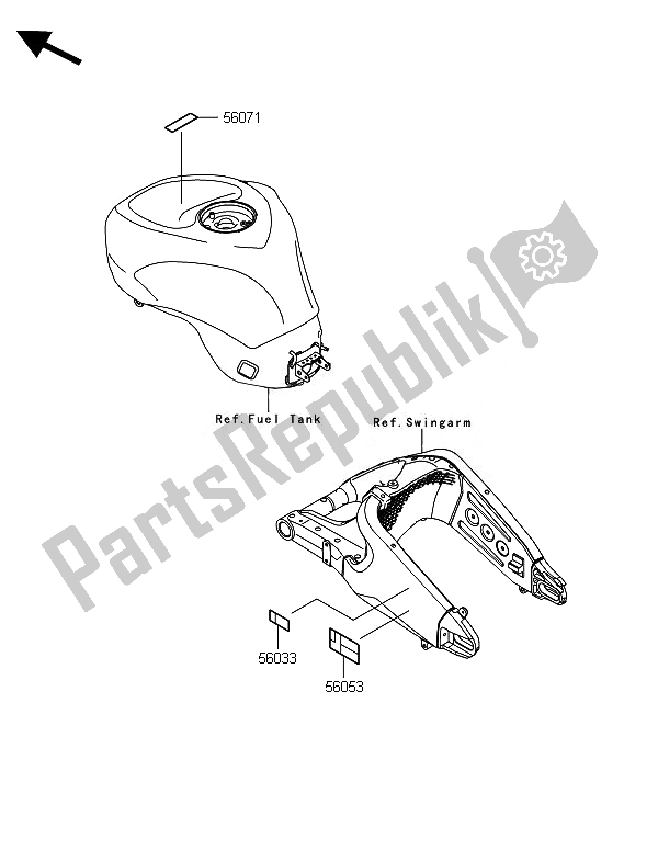 All parts for the Labels of the Kawasaki Ninja ZX 6R 600 2014