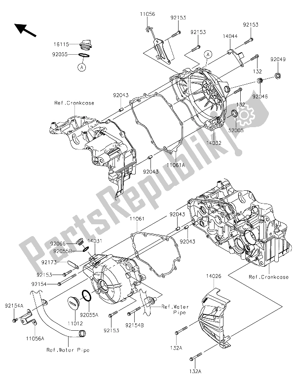 All parts for the Engine Cover(s) of the Kawasaki Z 300 ABS 2015