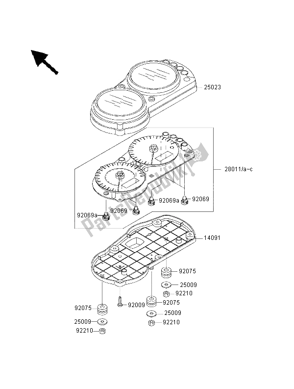 Tutte le parti per il Metro del Kawasaki Ninja ZX 9R 900 2000