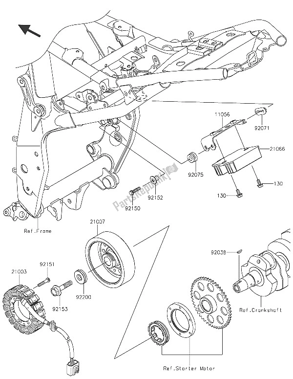 All parts for the Generator of the Kawasaki Z 800 ABS 2016