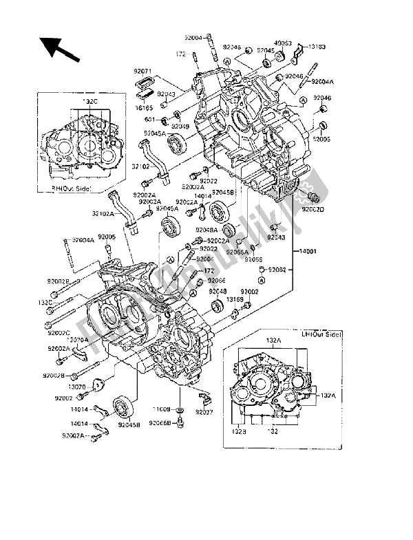 Tutte le parti per il Carter del Kawasaki VN 15 SE 1500 1991