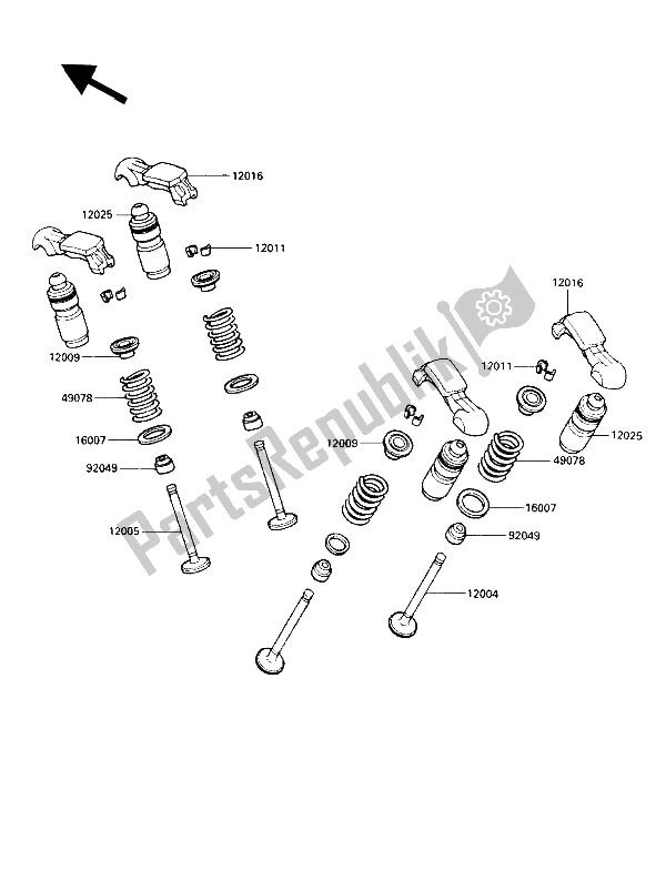 All parts for the Valve of the Kawasaki Voyager XII 1200 1987