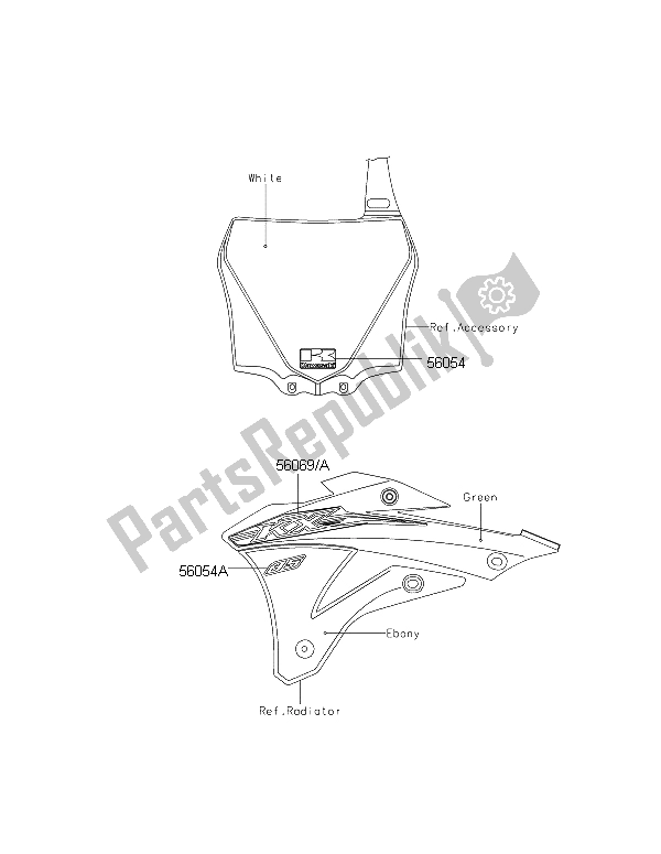 Alle onderdelen voor de Stickers van de Kawasaki KX 85 SW 2015