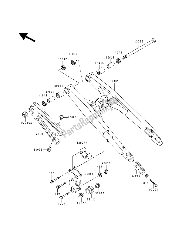 Wszystkie części do Wahacz Kawasaki KX 60 1994