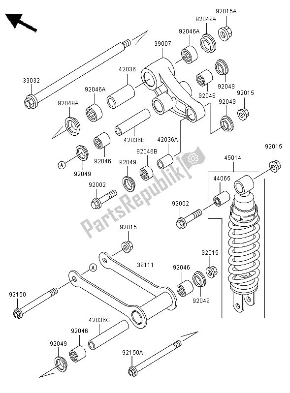 All parts for the Suspension & Shock Absorber of the Kawasaki VN 800 Classic 2006