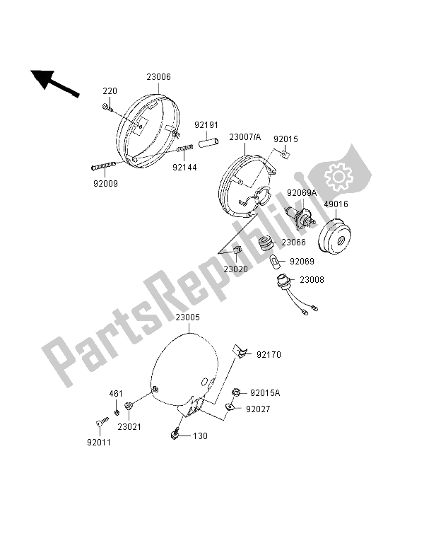 Todas las partes para Faro de Kawasaki VN 800 1998