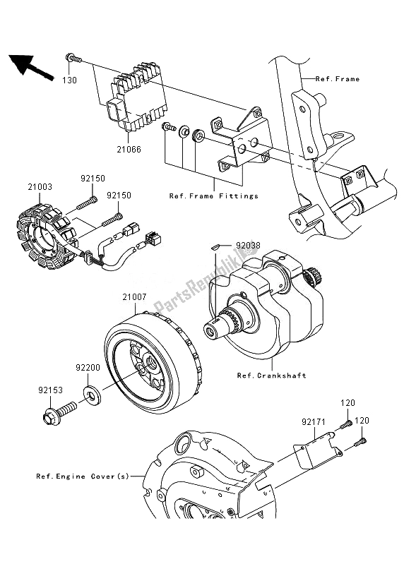 All parts for the Generator of the Kawasaki VN 900 Classic 2010