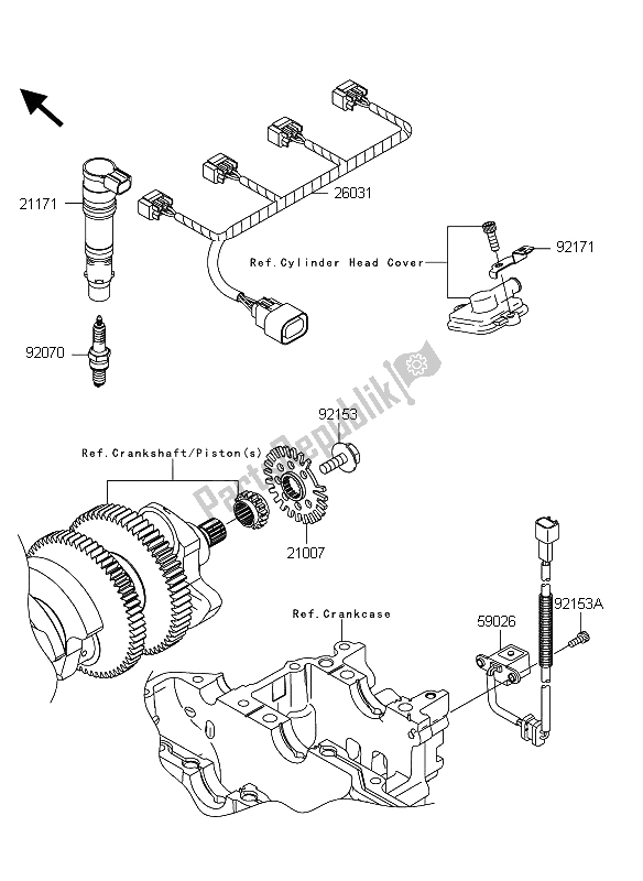 All parts for the Ignition System of the Kawasaki 1400 GTR ABS 2013