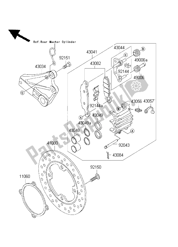 Tutte le parti per il Freno Posteriore del Kawasaki ZR 7S 750 2001