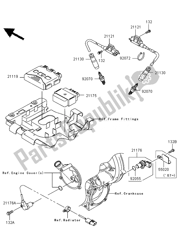 Tutte le parti per il Sistema Di Accensione del Kawasaki KVF 750 4X4 2007