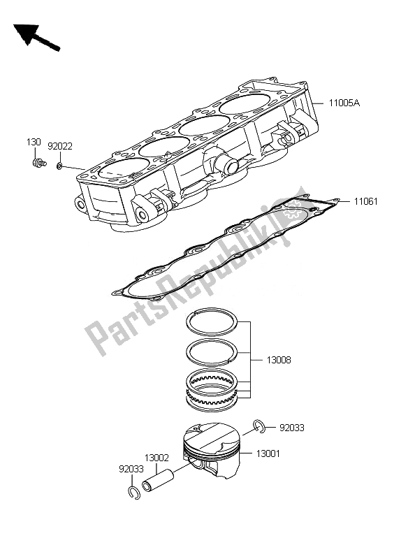 Toutes les pièces pour le Cylindre Et Piston du Kawasaki Z 750 2010