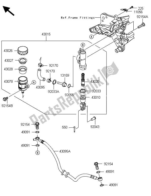 Todas las partes para Cilindro Maestro Trasero de Kawasaki Z 800 CDS 2013