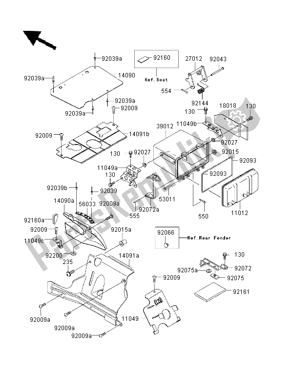 All parts for the Frame Fittings of the Kawasaki KVF 400 4X4 2000