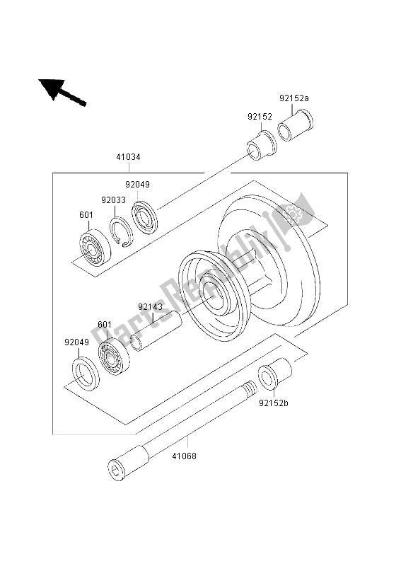 Toutes les pièces pour le Moyeu Avant du Kawasaki W 650 2003