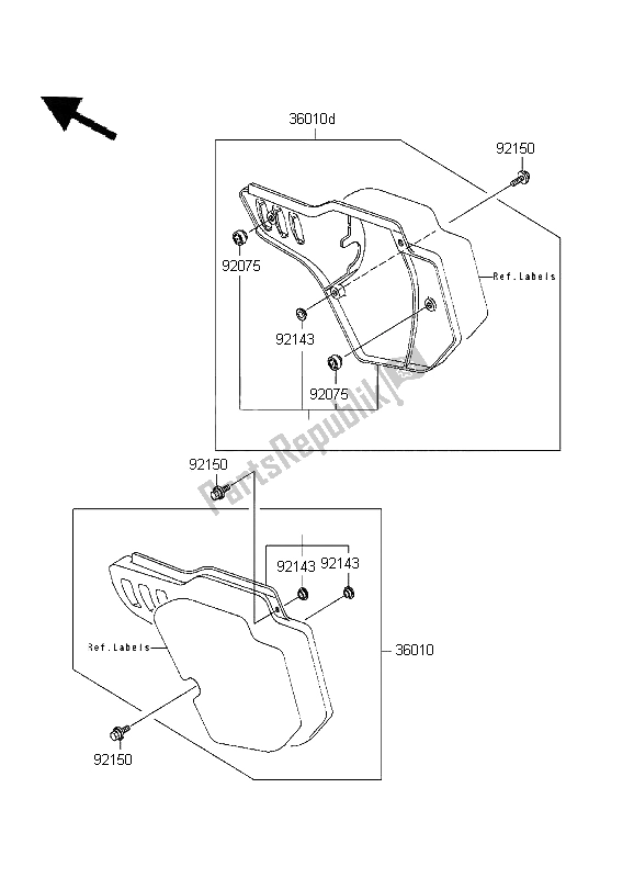 Todas las partes para Cubiertas Laterales de Kawasaki KX 500 1995