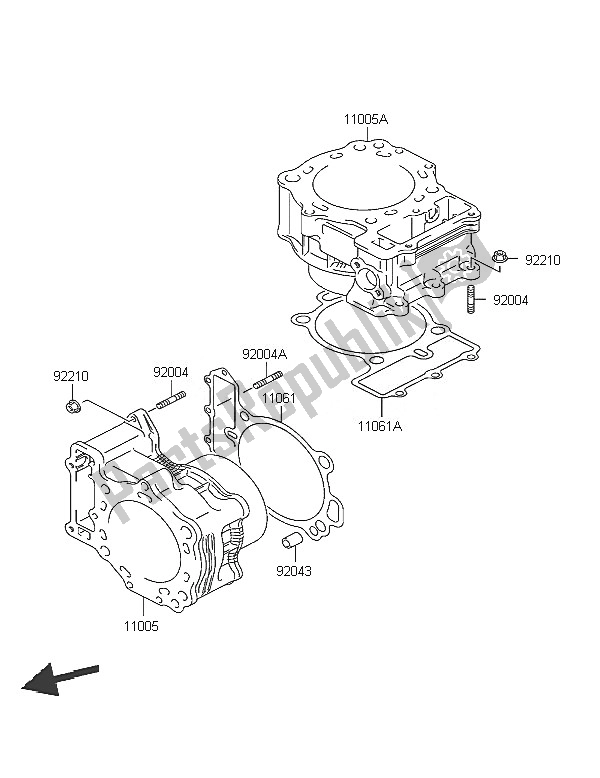 Todas las partes para Cilindro de Kawasaki KLV 1000 2005