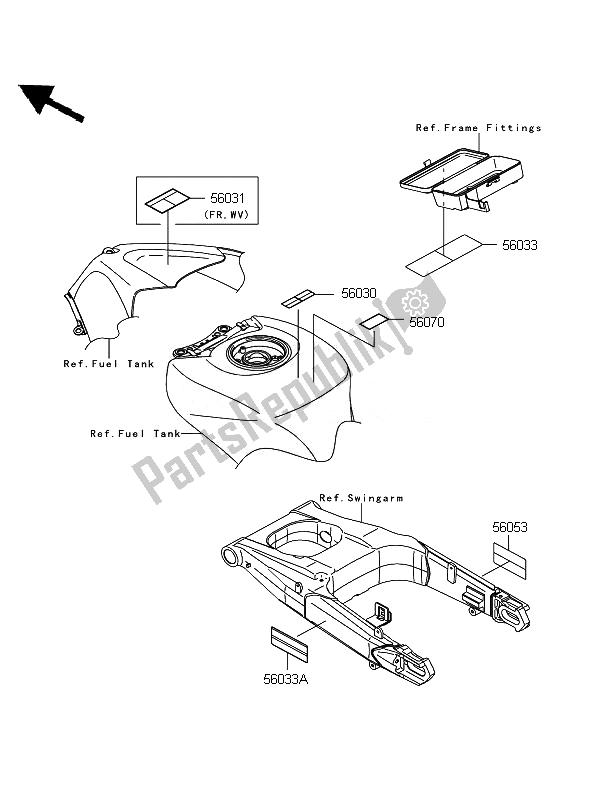 All parts for the Labels of the Kawasaki ZZR 1400 ABS 2010