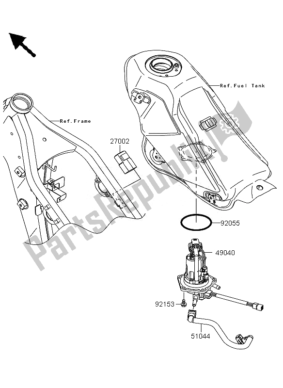 Tutte le parti per il Pompa Di Benzina del Kawasaki KLX 250 2010