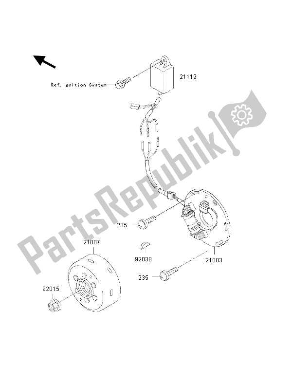 Todas las partes para Generador de Kawasaki KX 500 2000