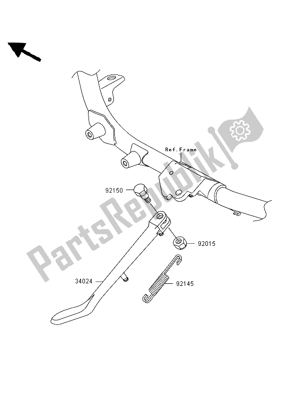 All parts for the Stand of the Kawasaki VN 1600 Mean Streak 2006