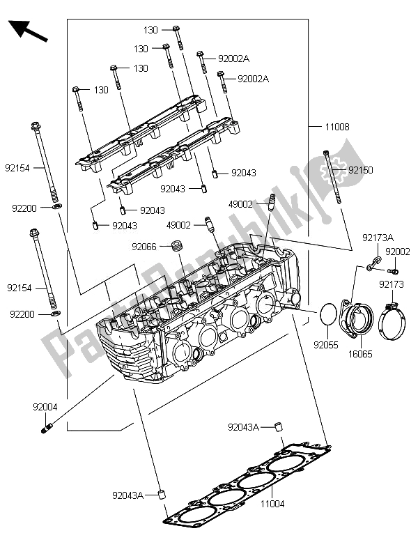Todas las partes para Cabeza De Cilindro de Kawasaki Z 800 ABS DEF 2014
