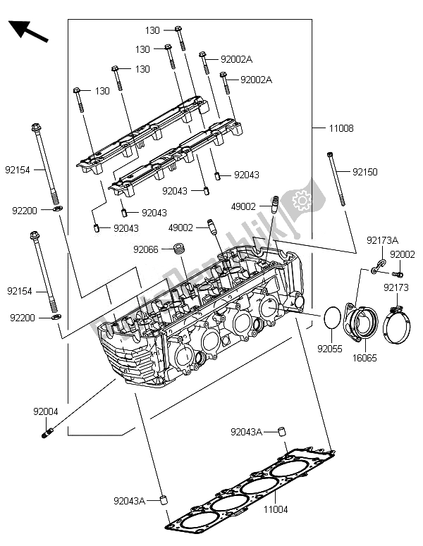 Tutte le parti per il Testata del Kawasaki Z 800 ABS DEF 2014
