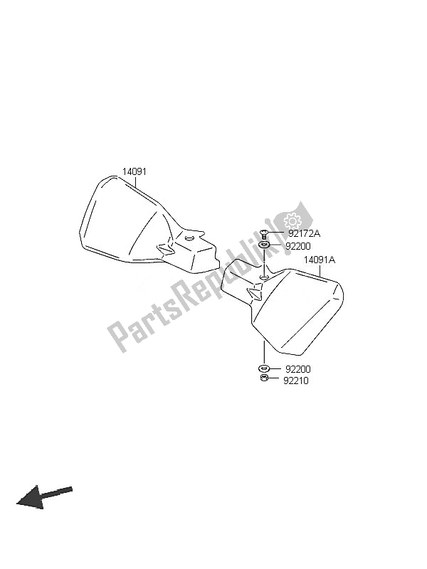 Toutes les pièces pour le Couvercle De Poignée du Kawasaki KLV 1000 2005