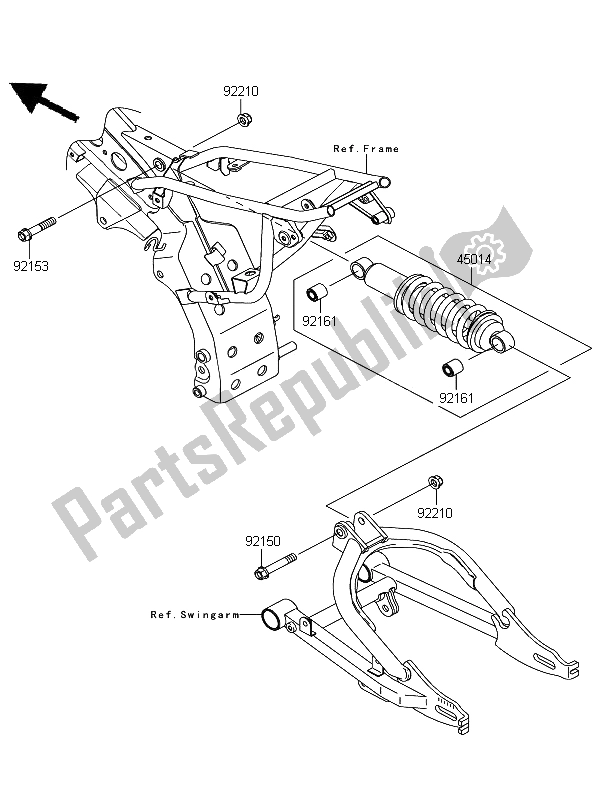 All parts for the Suspension & Shock Absorber of the Kawasaki KLX 110 2013
