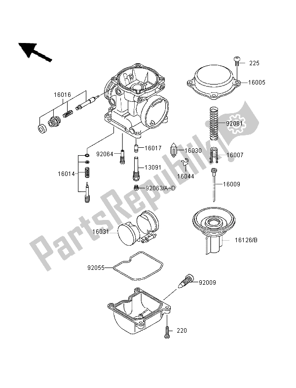 Todas as partes de Partes Do Carburador do Kawasaki Zephyr 550 1996