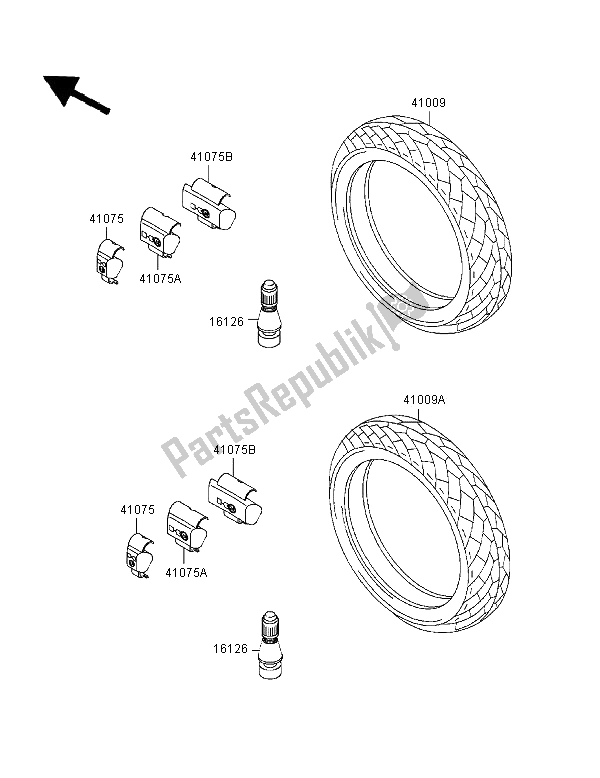 All parts for the Tires of the Kawasaki ER 5 500 1997