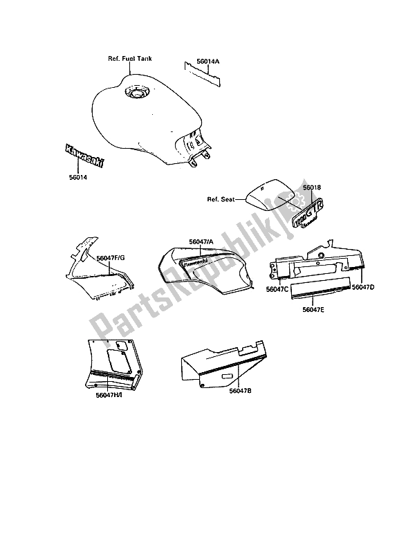 All parts for the Decals of the Kawasaki 1000 GTR 1990