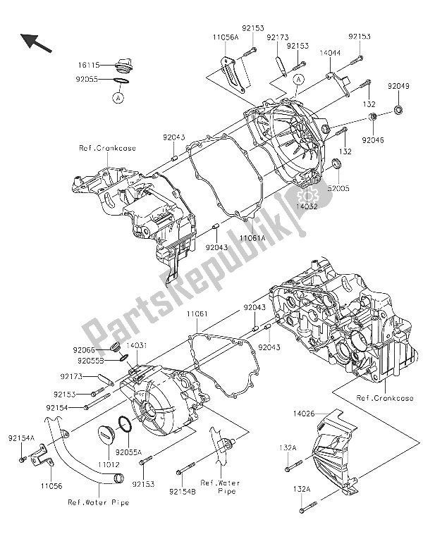 Todas las partes para Cubierta (s) Del Motor de Kawasaki Ninja 300 ABS 2016