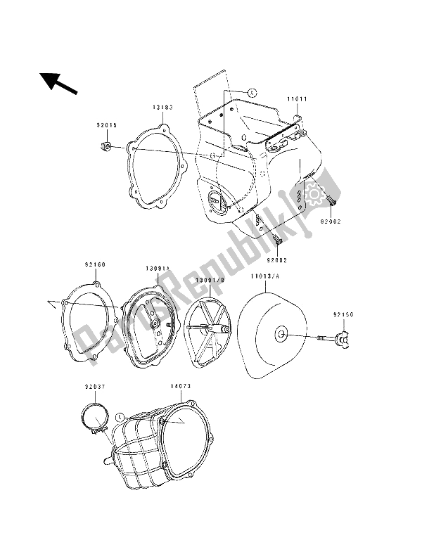 Tutte le parti per il Filtro Dell'aria del Kawasaki KX 250 1990