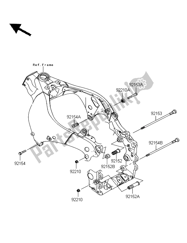 All parts for the Engine Mount of the Kawasaki Ninja ZX 10R ABS 1000 2012