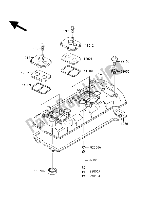 Tutte le parti per il Coperchio Della Testata del Kawasaki Ninja ZX 7R 750 1996