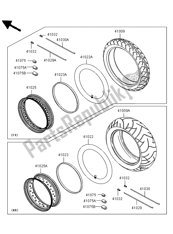 All parts for the Tires of the Kawasaki VN 900 Classic 2007