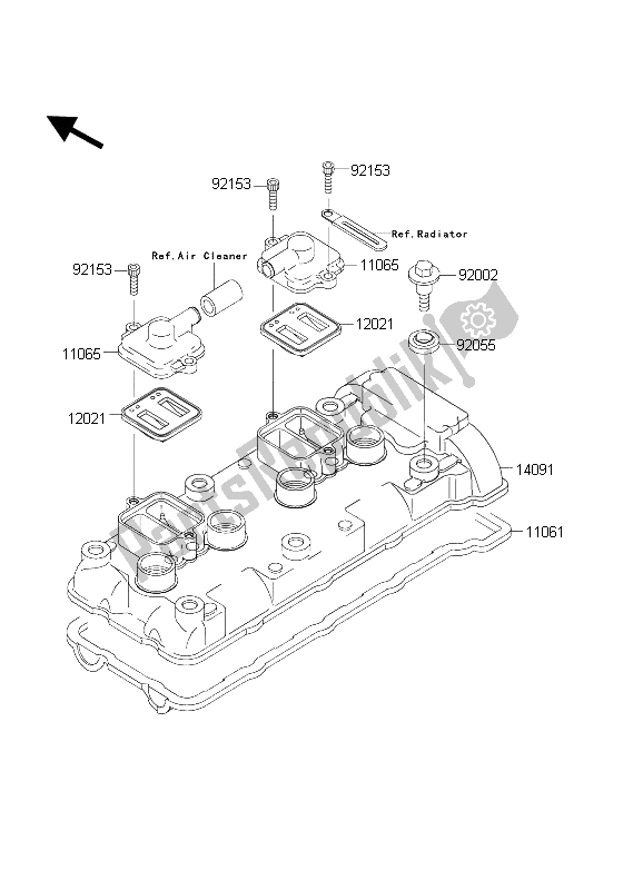 Toutes les pièces pour le Le Couvre-culasse du Kawasaki Ninja ZX 6R 600 2004