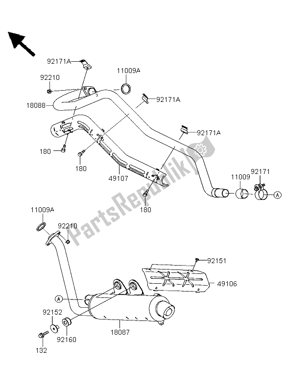 Tutte le parti per il Silenziatore del Kawasaki KFX 700 2004