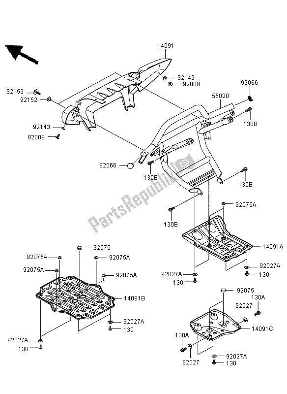 Todas las partes para Guardia de Kawasaki KVF 650 4X4 2006