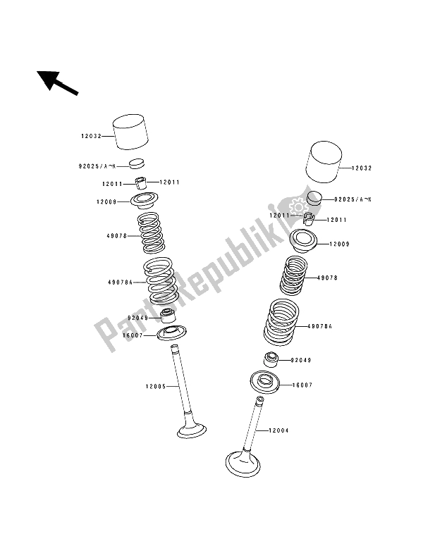 All parts for the Valve(s) of the Kawasaki Zephyr 550 1993
