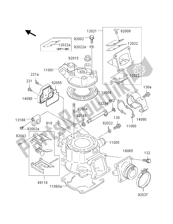 Wszystkie części do G? Owica Cylindra I Cylinder Kawasaki KX 80 SW LW 2000