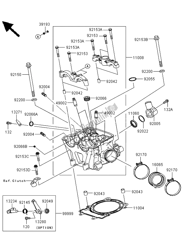 Toutes les pièces pour le Culasse du Kawasaki KLX 450R 2008