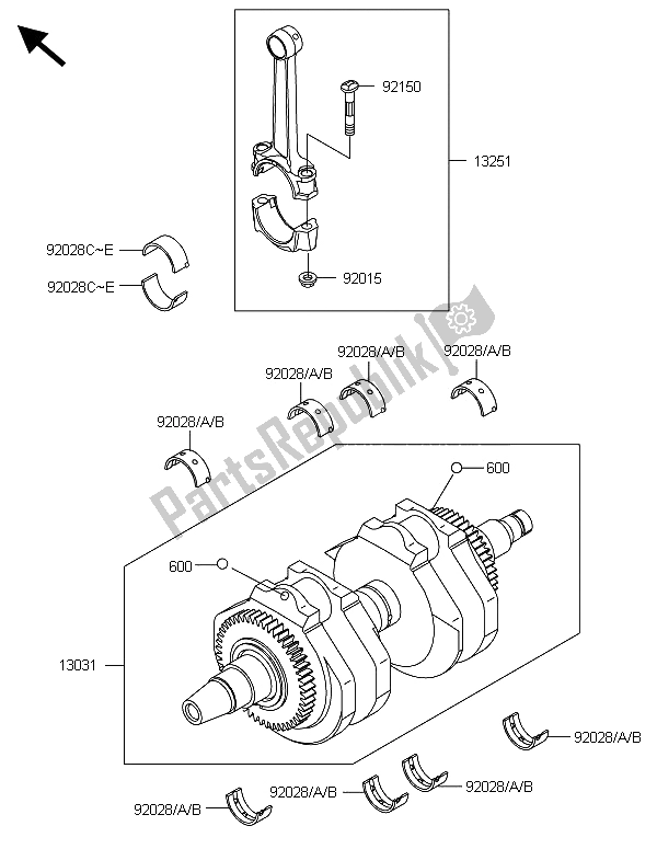 Todas las partes para Cigüeñal de Kawasaki W 800 2013